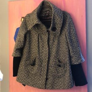 Cowl Neck, faux 3/4 length jacket Size large